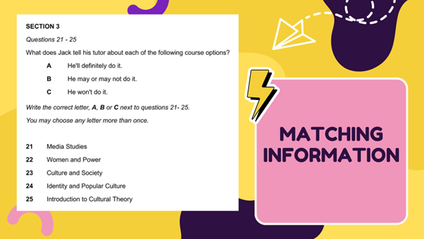 Giới thiệu dạng bài Matching Information trong IELTS Listening